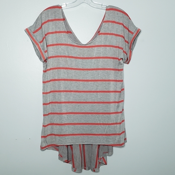 Anthro Pure + Good tail stripe hi/lo hem tee S - Picture 2 of 9